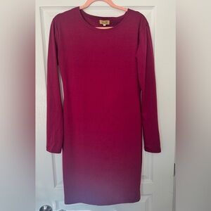PIKO Maroon Long Sleeve Knit Dress.  Size L.